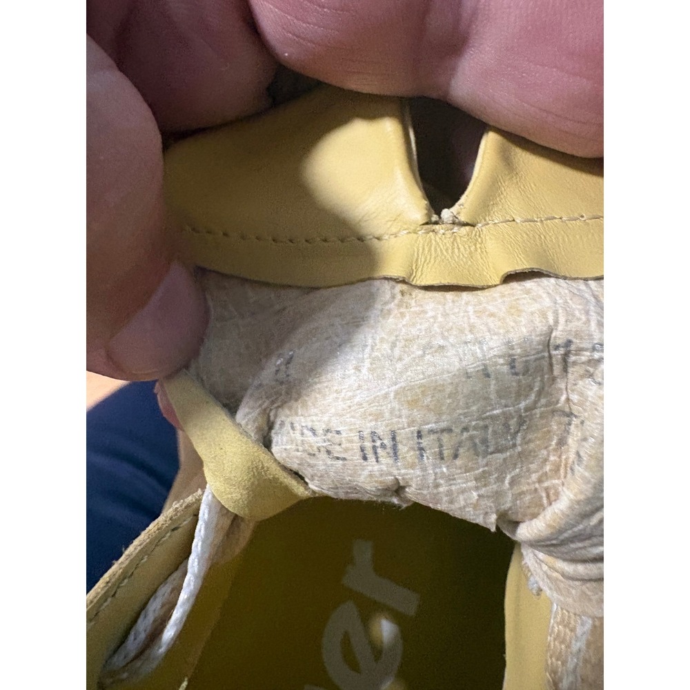 Courser Womens Luxury Leather Performance Sneakers Yellow Made in Italy Low Top - Picture 10 of 10